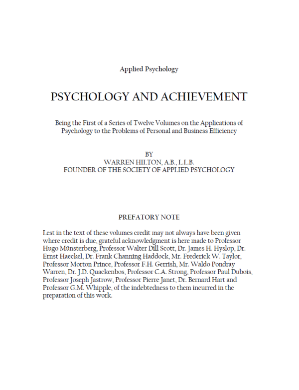 Psychology and Achievement