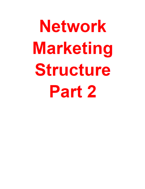 Network Marketing Structure – Part 2