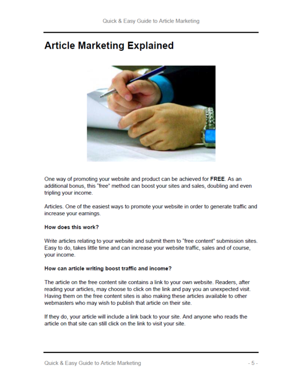 Quick & Easy Guide to Article Marketing - Image 4